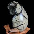 Septarian Dragon Egg Geode - Black Crystals #71983-3